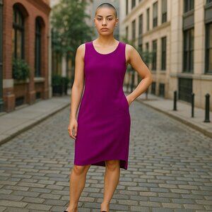 Helmut Lang Fuchsia Asymmetric Cut Out Hem Dress Ladies Small Edgy